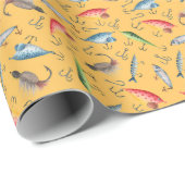 魚釣りルズオンイエロー ラッピングペーパー (ロールコーナー)