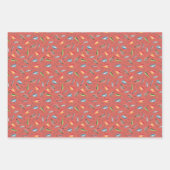魚釣りルズオンダークコーラルピンク ラッピングペーパーシート (正面3)