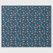 魚釣りルズオンネイビーブルー ラッピングペーパー (フラット)