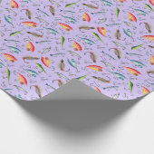 魚釣りルズオンライトパープル ラッピングペーパー (角)