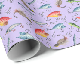 魚釣りルズオンライトパープル ラッピングペーパー