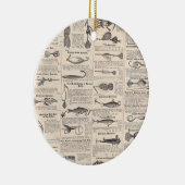 魚釣りルース広告の漁師の芸術 セラミックオーナメント (右)