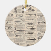 魚釣りルース広告の漁師の芸術 セラミックオーナメント (正面)