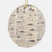 魚釣りルース広告の漁師の芸術 セラミックオーナメント (左)