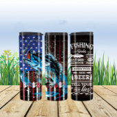 魚釣りルールとアメリカ国旗とバスフィッシュ タンブラー