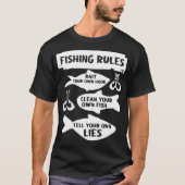 魚釣りルール, おもしろい魚釣り漁師 Tシャツ (正面)