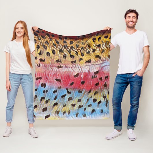 魚釣りレインボーマス フリースブランケット (インサイチュ)