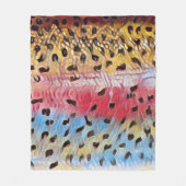 魚釣りレインボーマス フリースブランケット (正面)