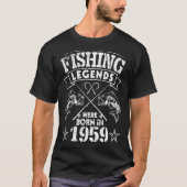 魚釣りレジェン生まれズは1959年に私の誕生日を喜んだ Tシャツ (正面)