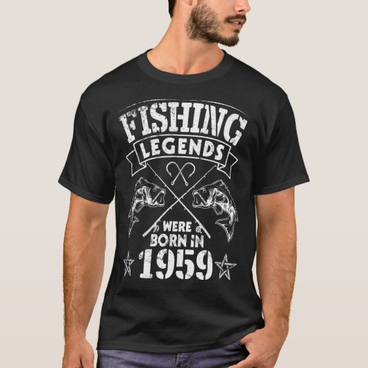 魚釣りレジェン生まれズは1959年に私の誕生日を喜んだ Tシャツ (正面)