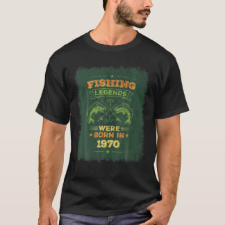 魚釣りレジェン生まれズ1970年から50誕生日 Tシャツ