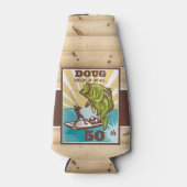 魚釣りレトロリール ボトルクーラー (正面)