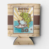 魚釣りレトロリール 缶クーラー (正面)