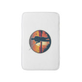 魚釣りレトロ魚釣りフィッシュシーサンセット バスマット (正面縦)