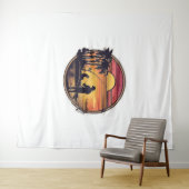 魚釣りレトロ魚釣り魚 タペストリー (インサイチュ(横))