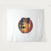 魚釣りレトロ魚釣り魚 タペストリー (正面(横))