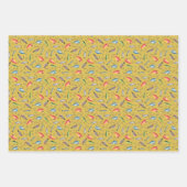 魚釣りロアオンマスタードイエロー ラッピングペーパーシート (正面)