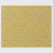 魚釣りロアオンマスタードイエロー ラッピングペーパー (フラット)