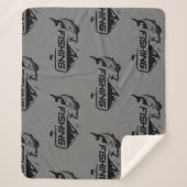 魚釣りロゴフィッシャーマンホビーフィッシュグラフィックアート シェルパブランケット (正面)