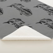 魚釣りロゴフィッシャーマンホビーフィッシュグラフィックアート シェルパブランケット (3/4)