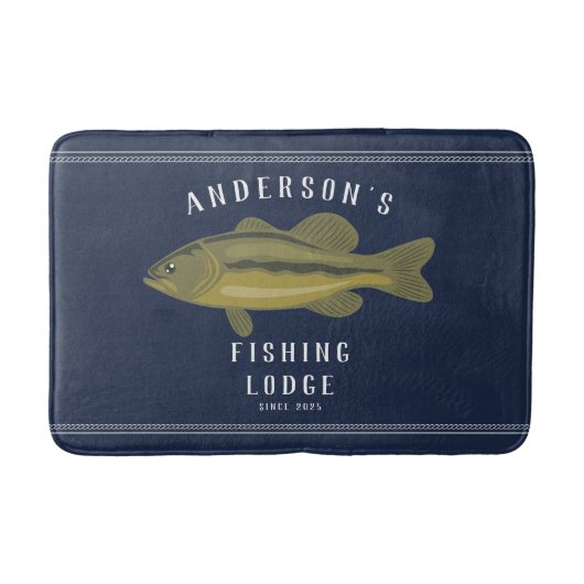 魚釣りロッジインブルー、バスアンドファミリー バスマット (正面)