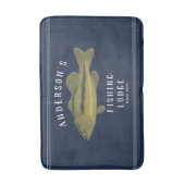 魚釣りロッジインブルー、バスアンドファミリー バスマット (正面縦)