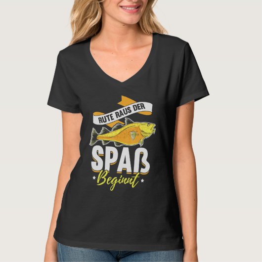 魚釣りロッドアウトおもしろい開始フィッシャーことわざ Tシャツ (正面)