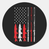 魚釣りロッドアメリカ国旗の魚釣りのための漁師 ラウンドシール (正面)