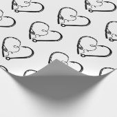 魚釣りロッドハートフック ラッピングペーパー (角)