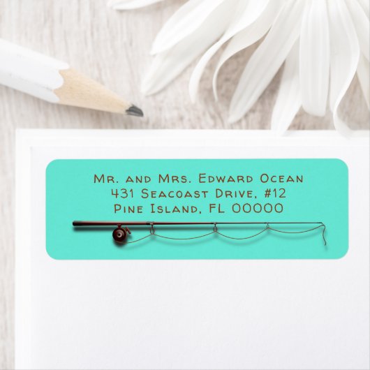 魚釣りロッドフィッシャーマン差出人住所ラベル ラベル (インサイチュ)