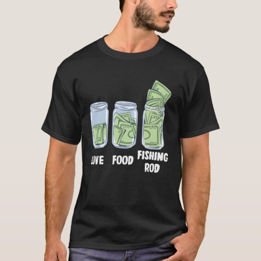 魚釣りロッドマネーバンク Tシャツ (正面)