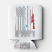 魚釣りロッド狩りライフル米国旗 缶クーラー (裏面)