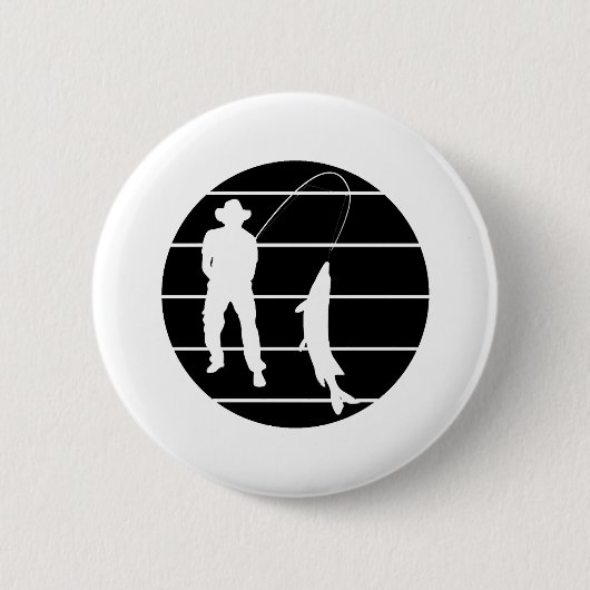 魚釣りロッド魚釣り魚釣り大会 缶バッジ (正面)