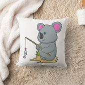 魚釣りロッド&フィッシュでコアラ クッション (ブランケット)