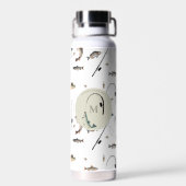 魚釣りロッド&リールフィッシュテーマフィッシャーマンモノグラム ウォーターボトル (背面)