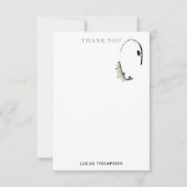 魚釣りロッド&リール魚のテーマパターン サンキューカード (正面)