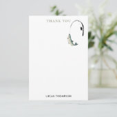 魚釣りロッド&リール魚のテーマパターン サンキューカード (スタンド正面)