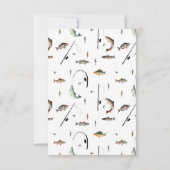 魚釣りロッド&リール魚のテーマパターン サンキューカード (裏面)