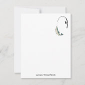 魚釣りロッド&リール魚のテーマパターン ノートカード (正面)