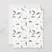 魚釣りロッド&リール魚のテーマパターン ノートカード (裏面)