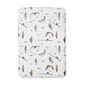 魚釣りロッド&リール魚のテーマパターン バスマット (正面縦)