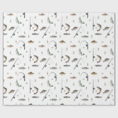 魚釣りロッド&リール魚のテーマパターン ラッピングペーパー (フラット)