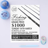 魚釣りロッド、魚釣りトーナメントイベント広告ズ チラシ (シングル)