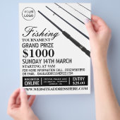 魚釣りロッド、魚釣りトーナメントイベント広告ズ チラシ (手)