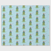 魚釣りワダーズ模様 ラッピングペーパー (フラット)