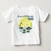 魚釣りワンキッズファースト誕生日クラッパイパンフィッシュ ベビーTシャツ (正面)