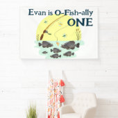 魚釣りワンキッズファースト誕生日クラッパイパンフィッシュ 横断幕 (インサイチュ)