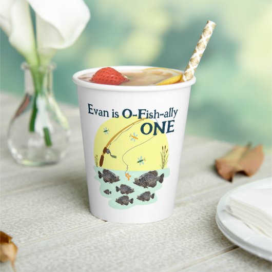 魚釣りワンキッズファースト誕生日クラッパイフィッシュ 紙コップ (インサイチュ)