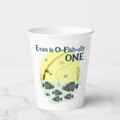 魚釣りワンキッズファースト誕生日クラッパイフィッシュ 紙コップ (裏面)