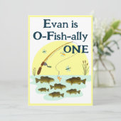 魚釣りワンキッズファースト誕生日スモールマウスベース 招待状 (スタンド正面)
